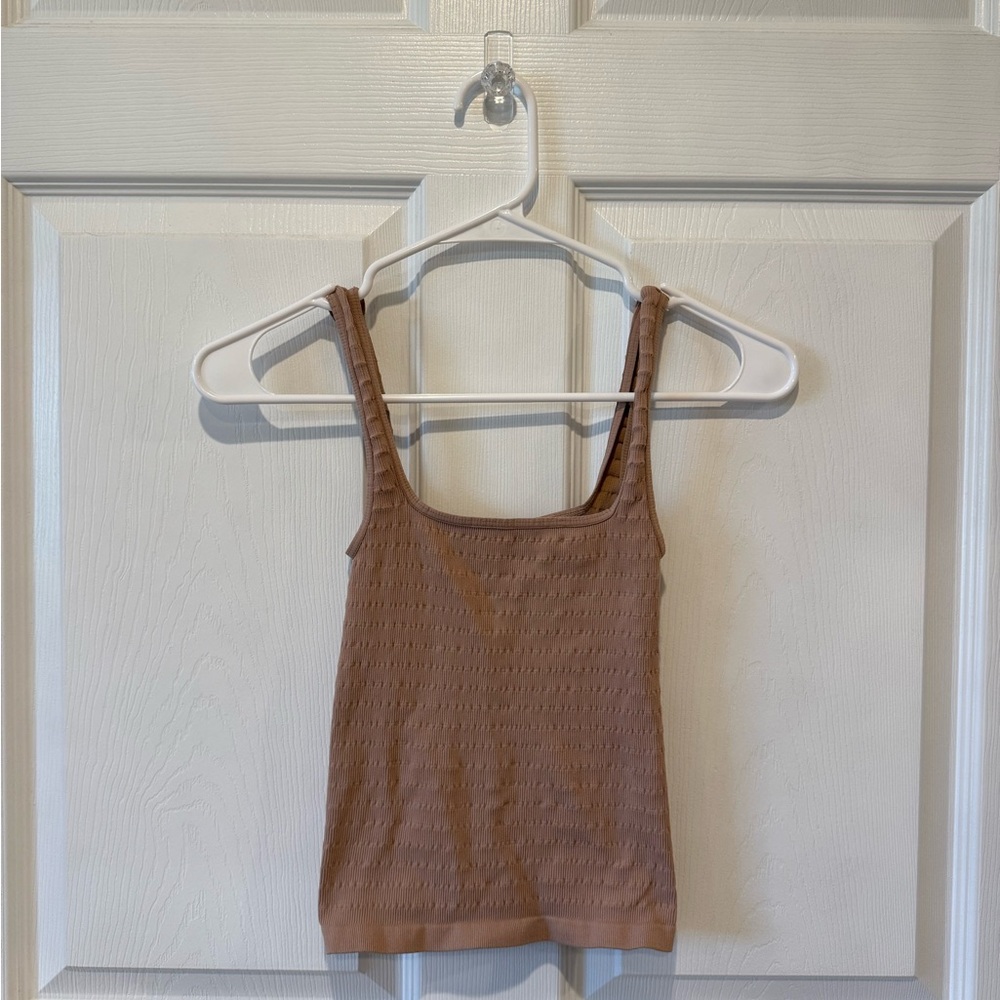 Free People Brown Ribbed Fitted Cami